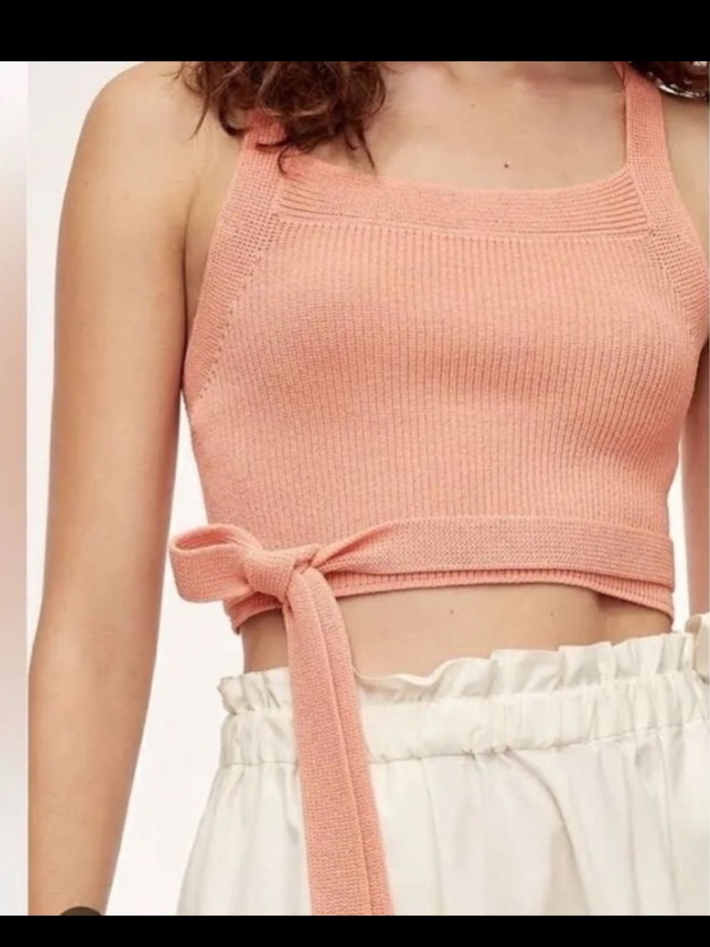 NWT Aritzia Wilfred Cayenne Knit Halter Top Coral Size Small